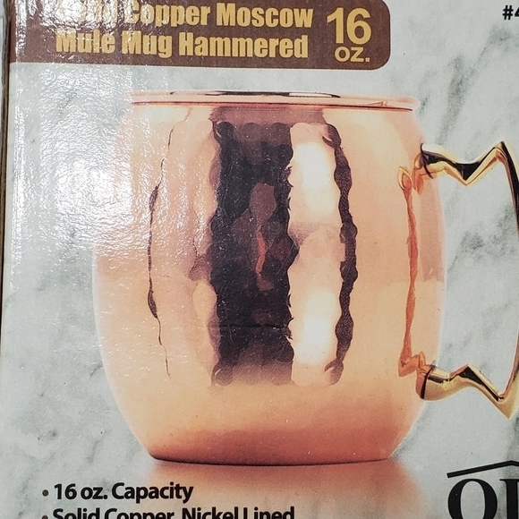 Set of 2 Old Dutch Nickel-Lined Solid Copper Hammered Moscow Mule Mug, 16 Oz - Picture 3 of 10